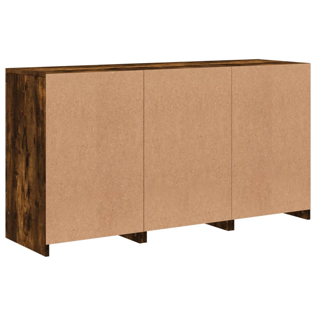 Dressoir met LED-verlichting 123x37x67 cm eikenkleurig