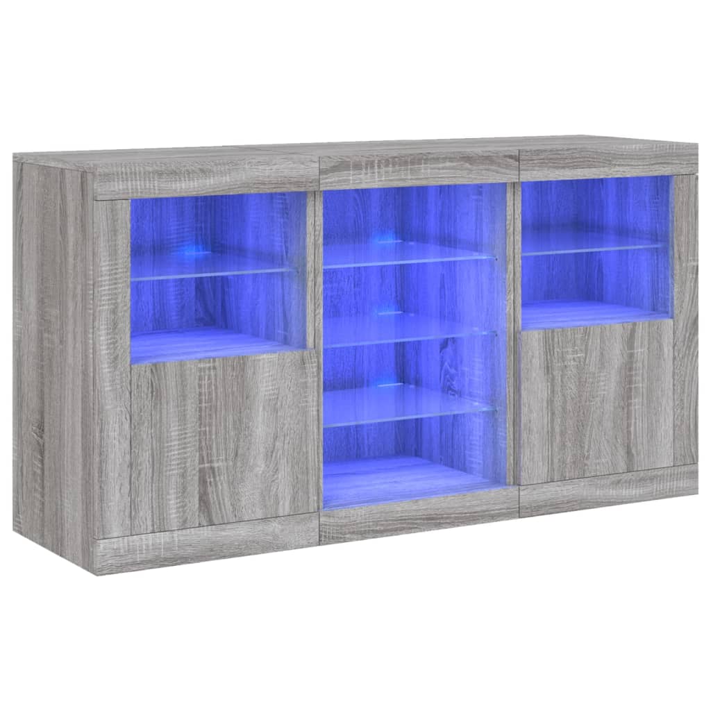 Dressoir met LED-verlichting 123x37x67 cm