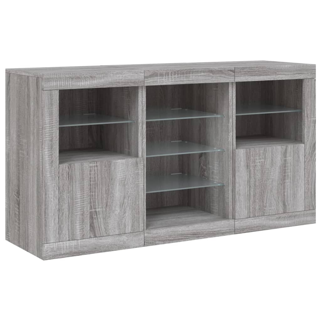 Dressoir met LED-verlichting 123x37x67 cm