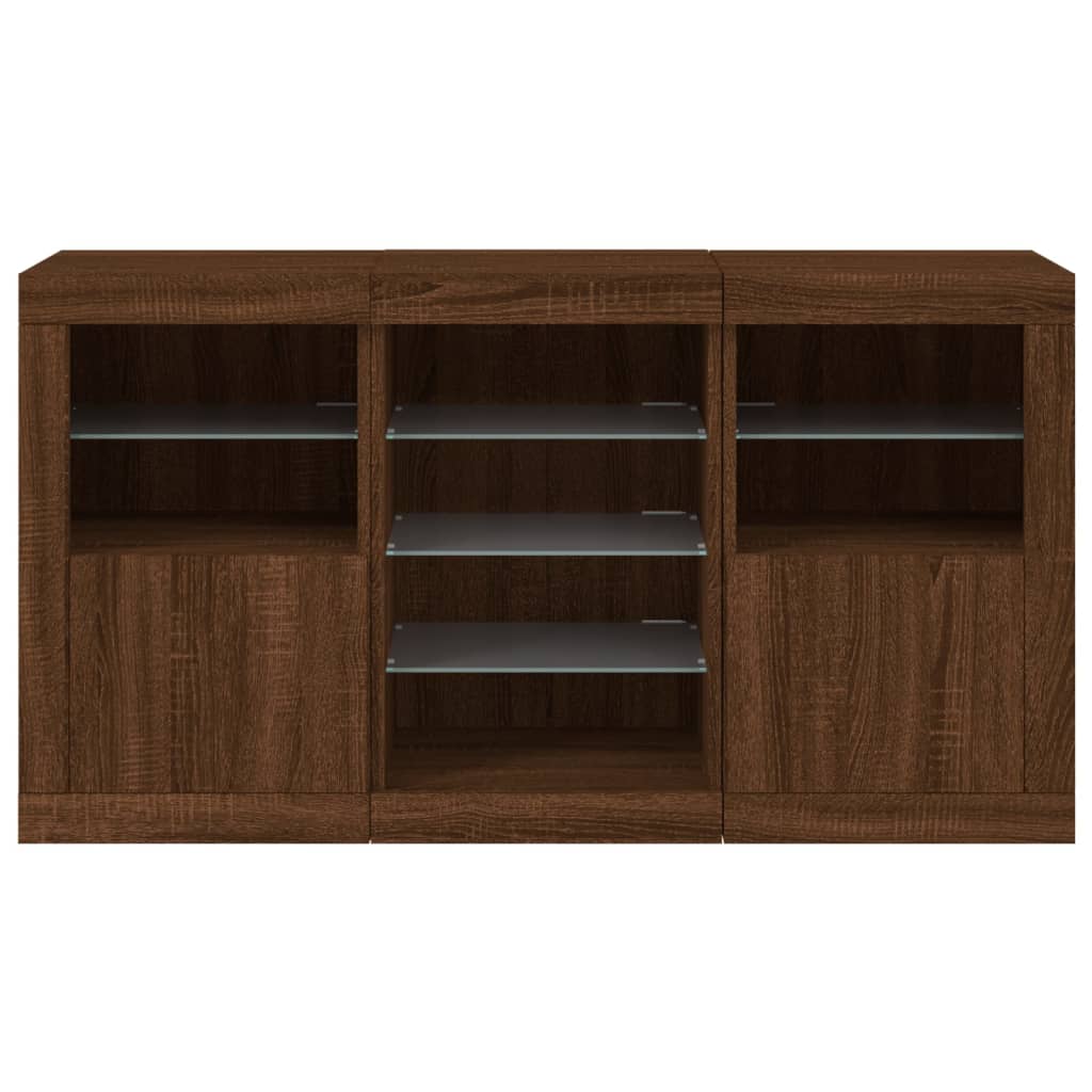 Dressoir met LED-verlichting 123x37x67 cm