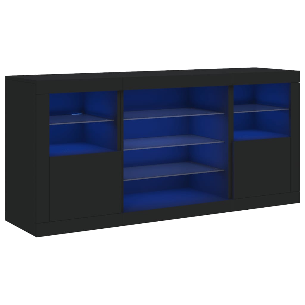 Dressoir met LED-verlichting 142,5x37x67 cm