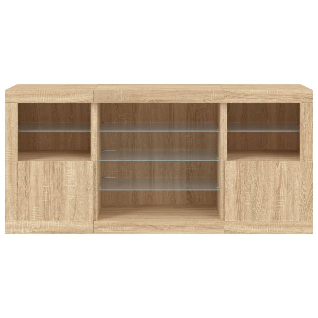 Dressoir met LED-verlichting 142,5x37x67 cm