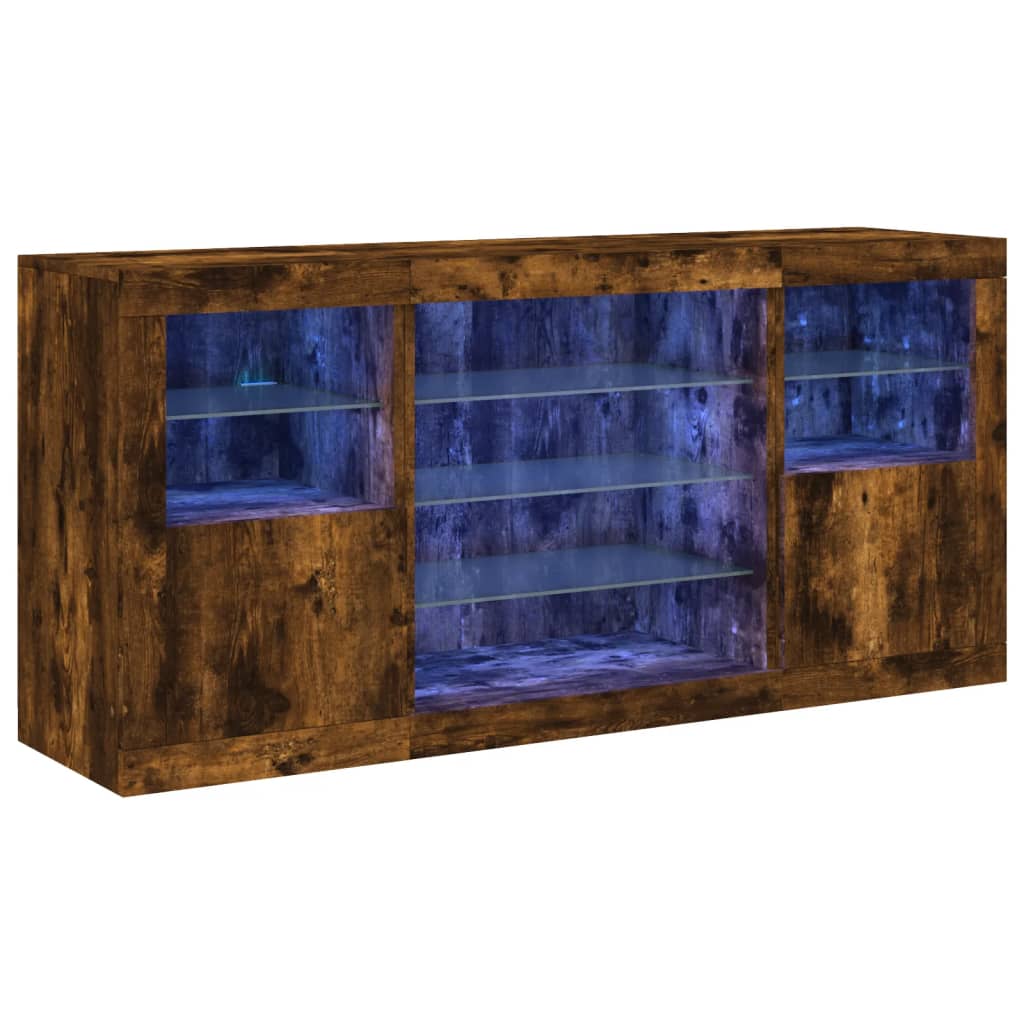 Dressoir met LED-verlichting 142,5x37x67 cm