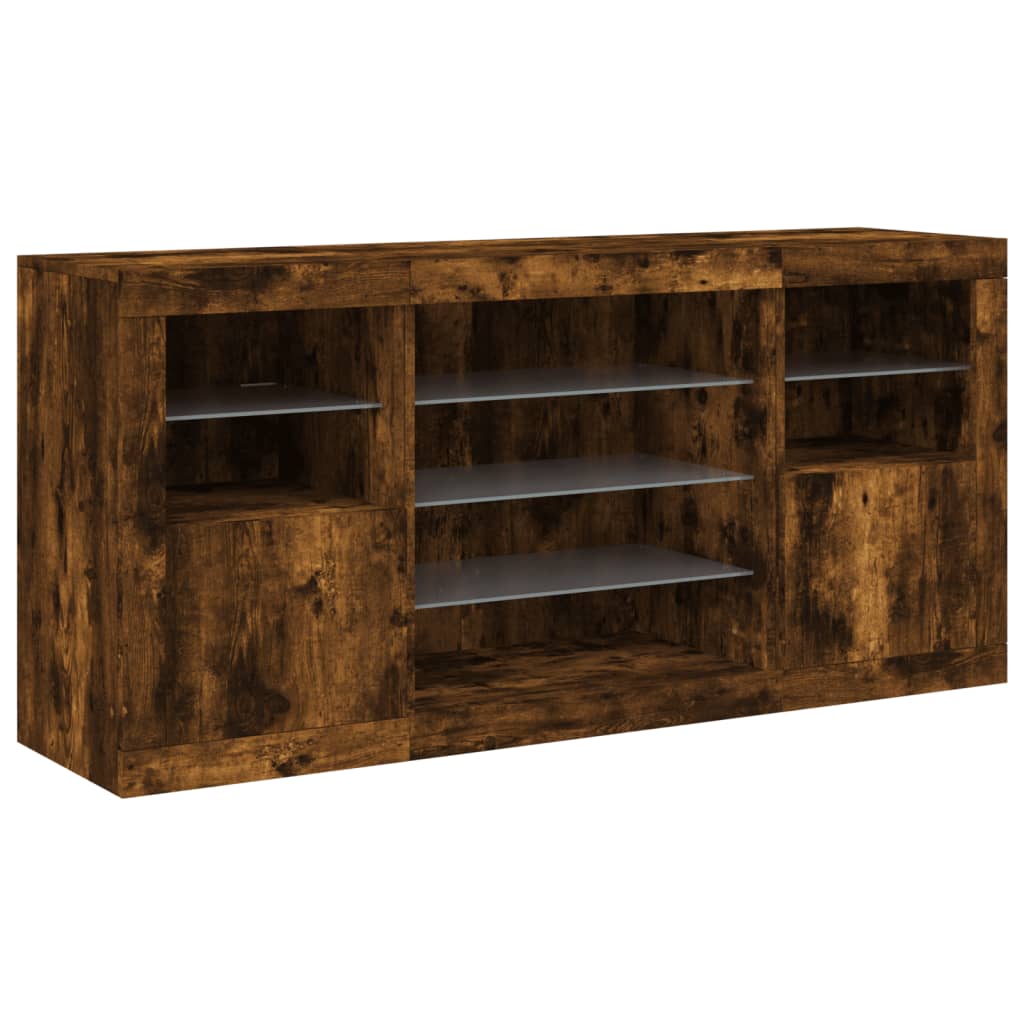 Dressoir met LED-verlichting 142,5x37x67 cm