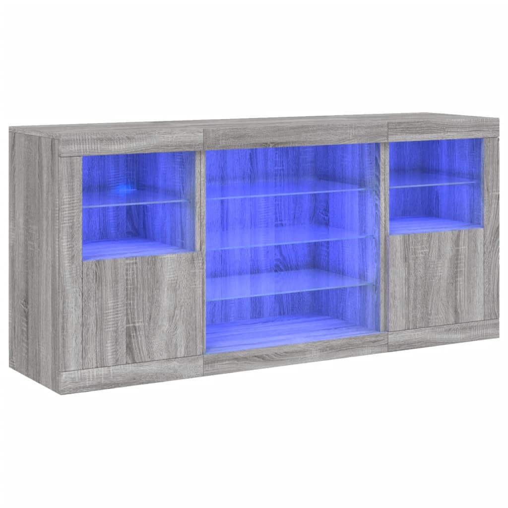 Dressoir met LED-verlichting 142,5x37x67 cm