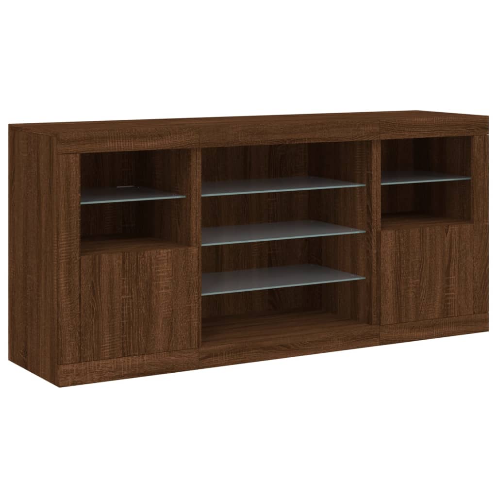 Dressoir met LED-verlichting 142,5x37x67 cm