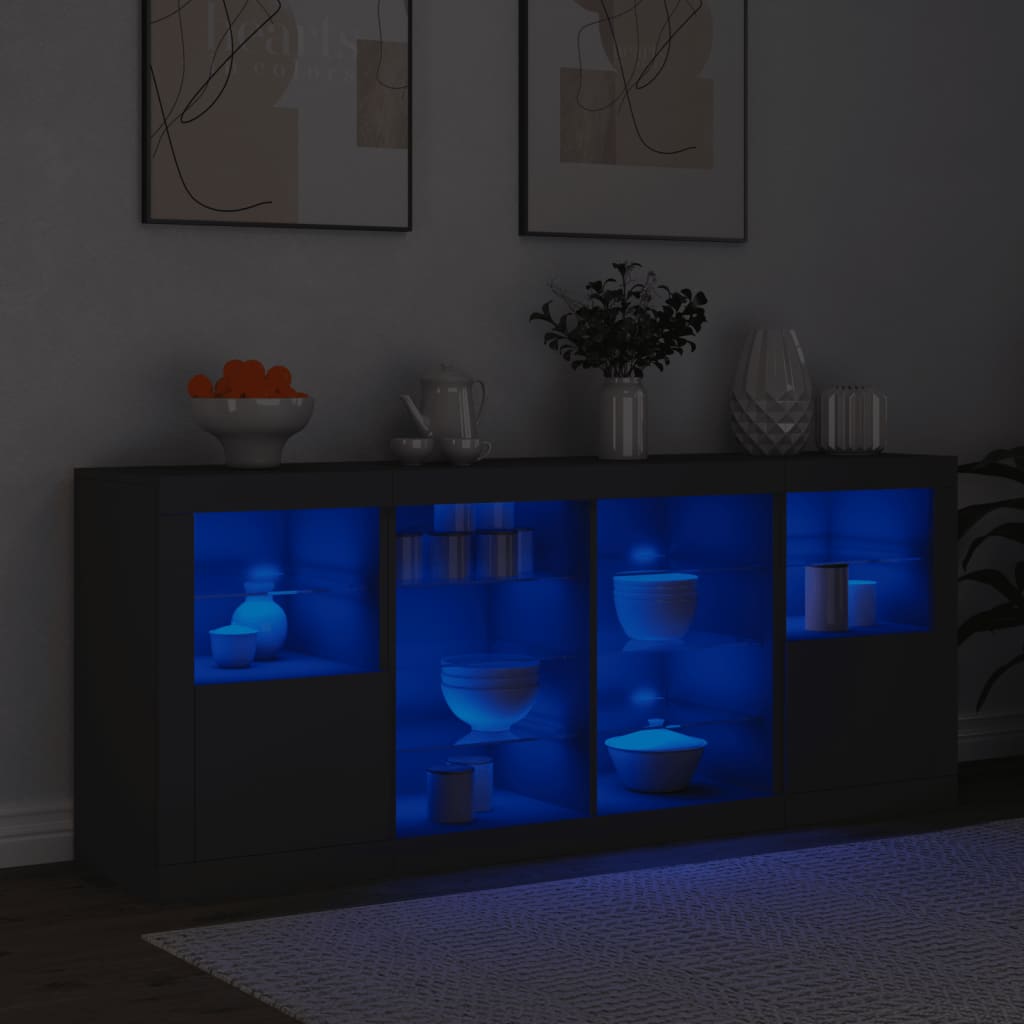 Dressoir met LED-verlichting 163x37x67 cm