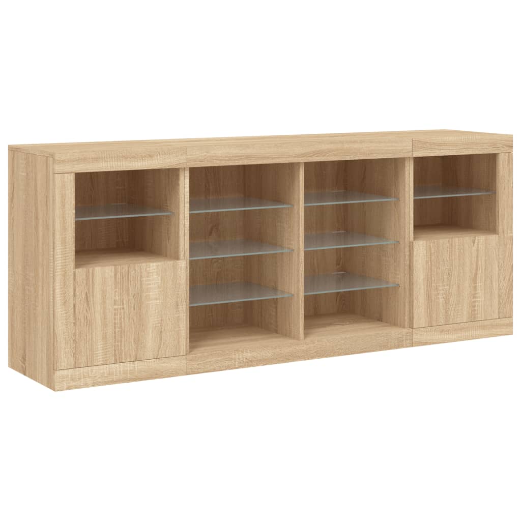 Dressoir met LED-verlichting 163x37x67 cm