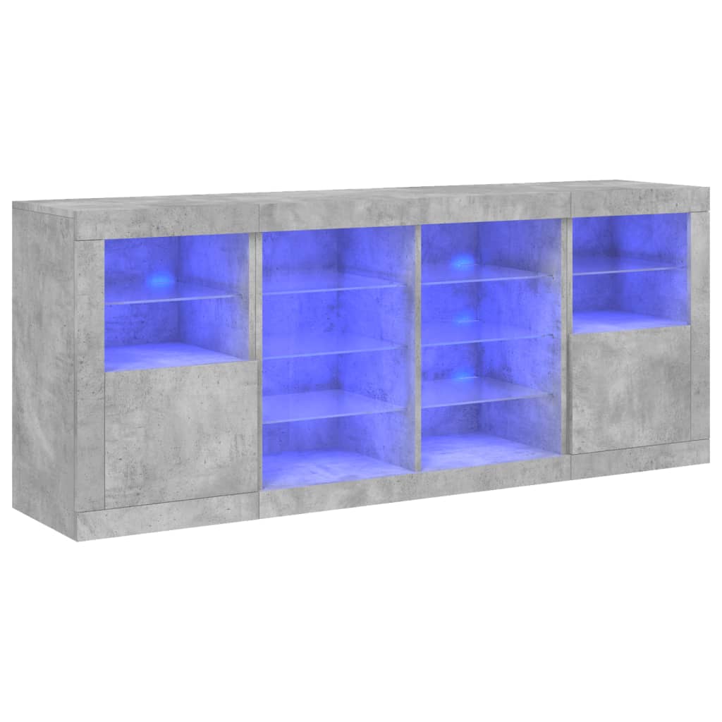 Dressoir met LED-verlichting 163x37x67 cm