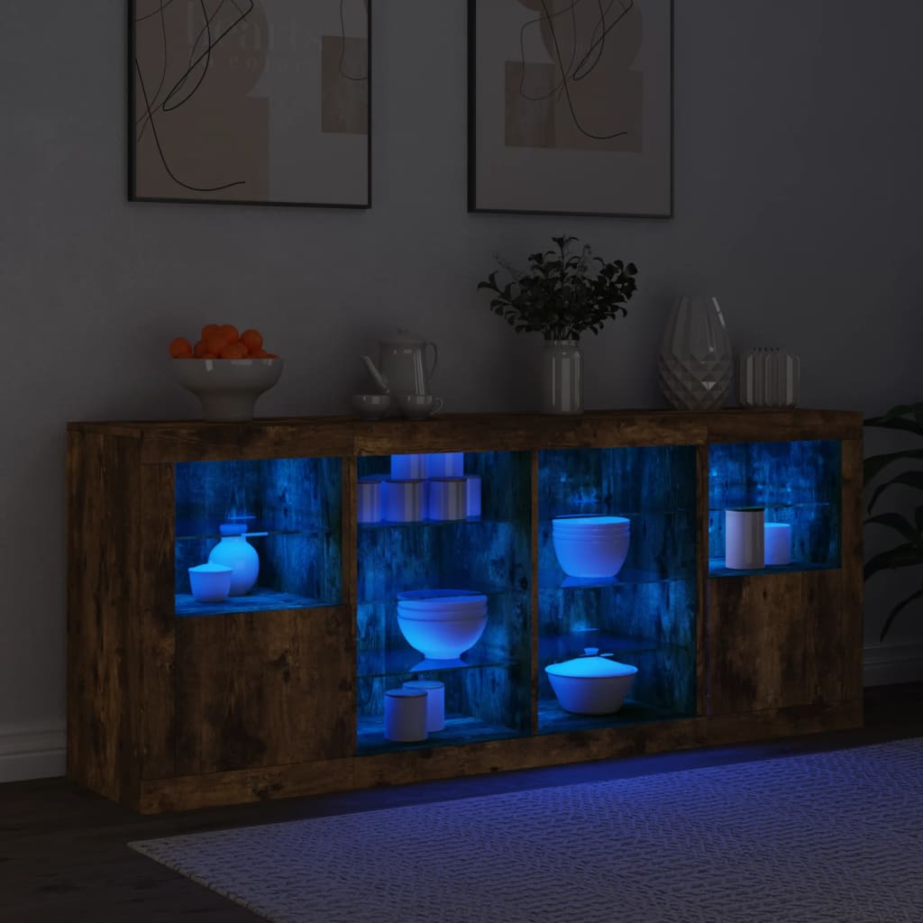 Dressoir met LED-verlichting 163x37x67 cm