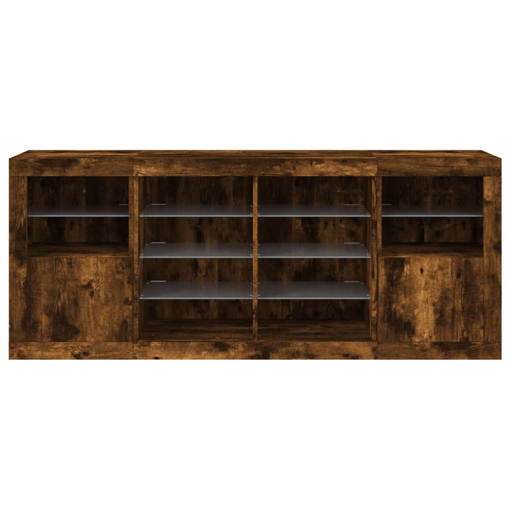 Dressoir met LED-verlichting 163x37x67 cm