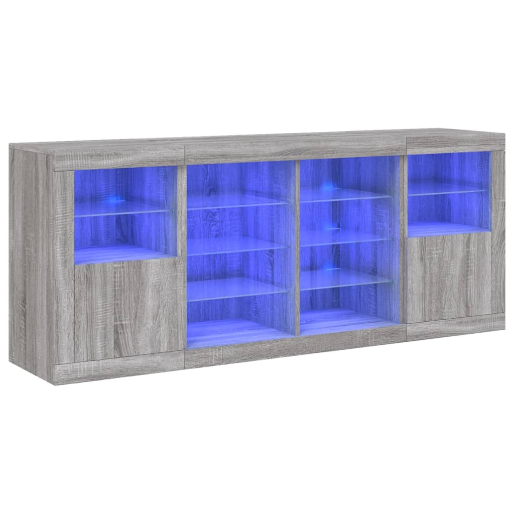 Dressoir met LED-verlichting 163x37x67 cm