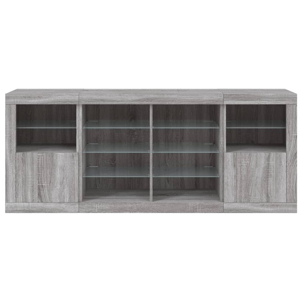 Dressoir met LED-verlichting 163x37x67 cm