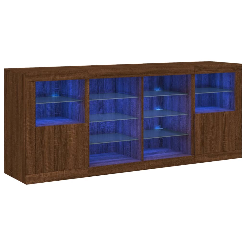 Dressoir met LED-verlichting 163x37x67 cm