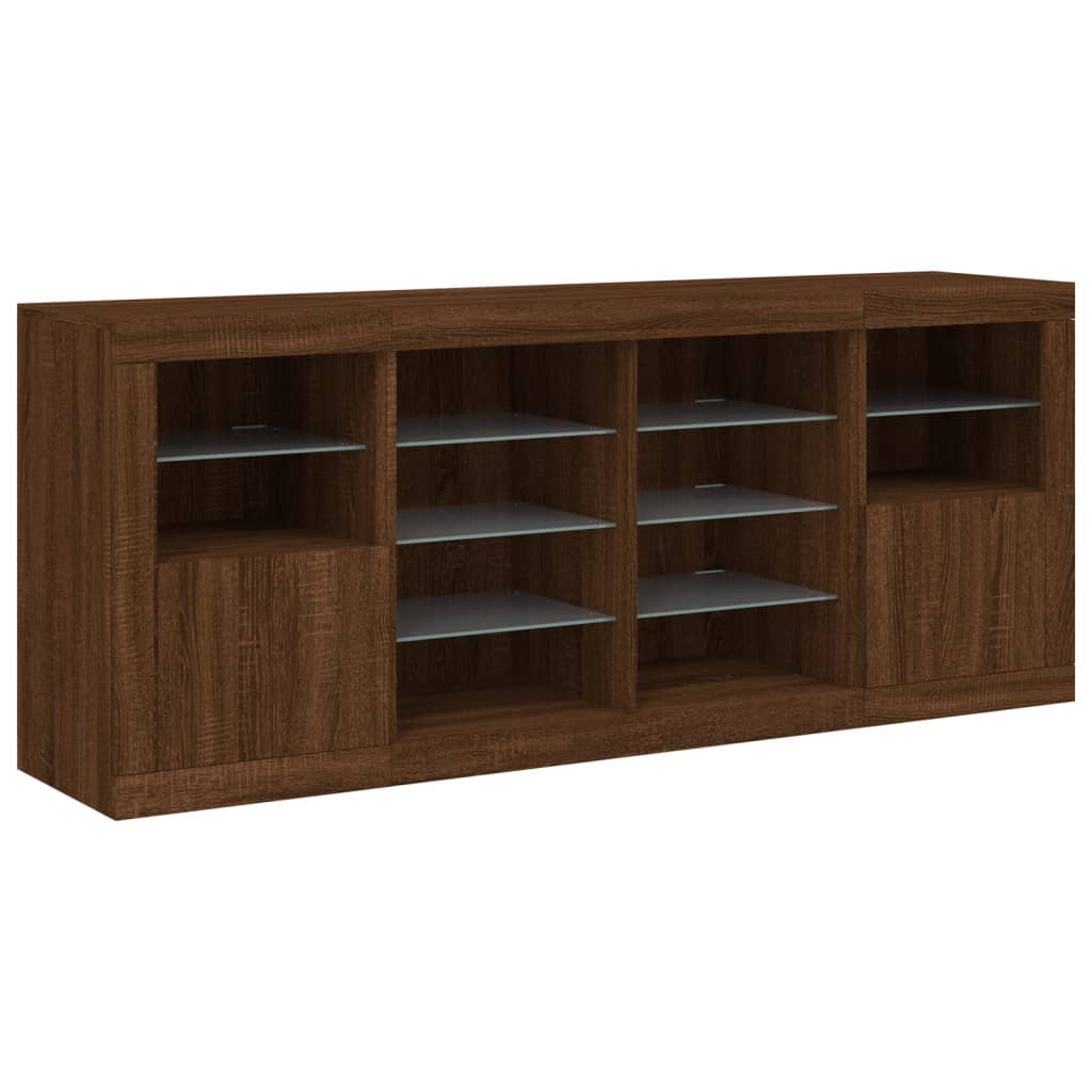 Dressoir met LED-verlichting 163x37x67 cm