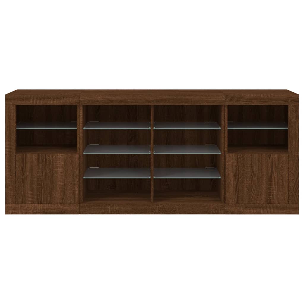 Dressoir met LED-verlichting 163x37x67 cm