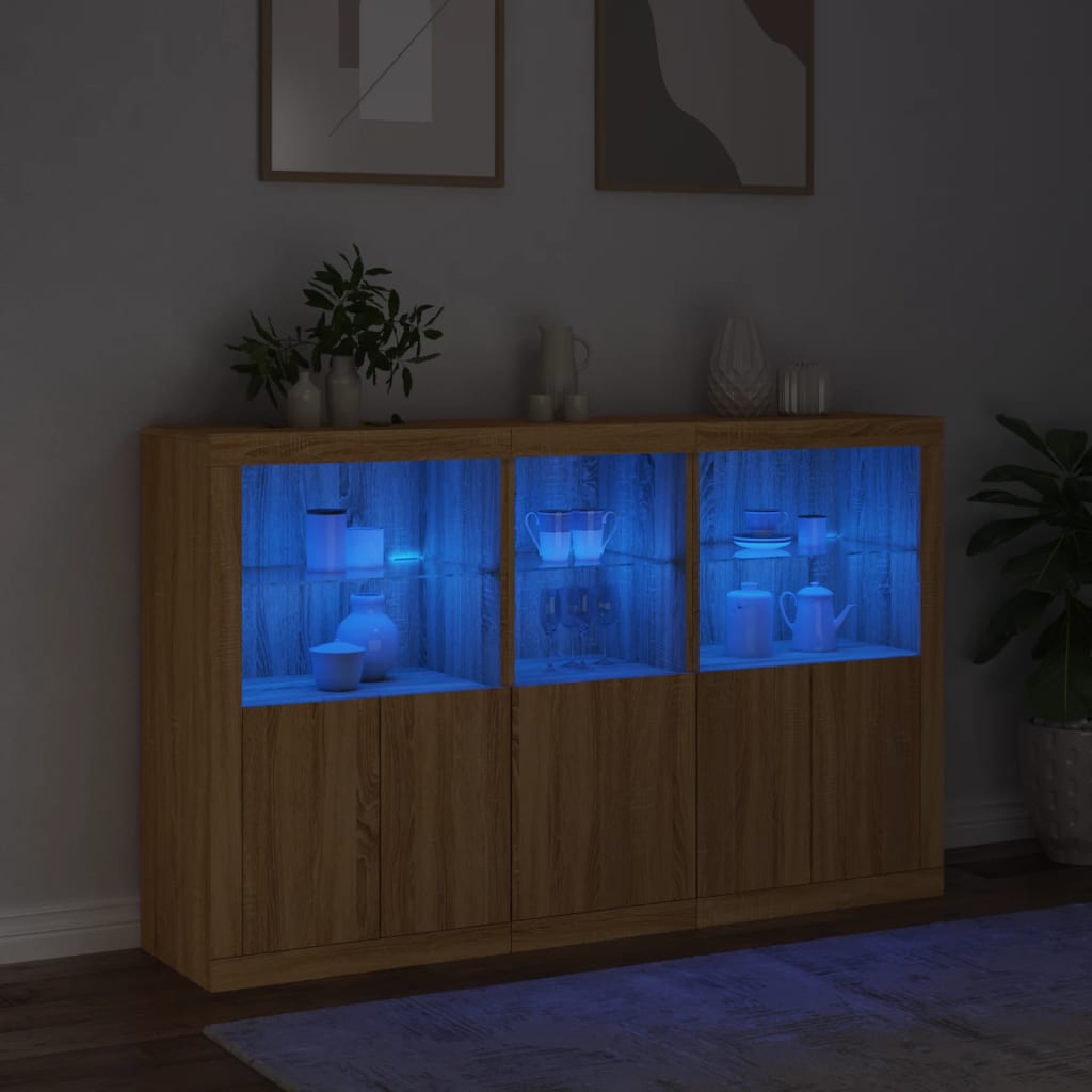 Dressoir met LED-verlichting 162x37x100 cm