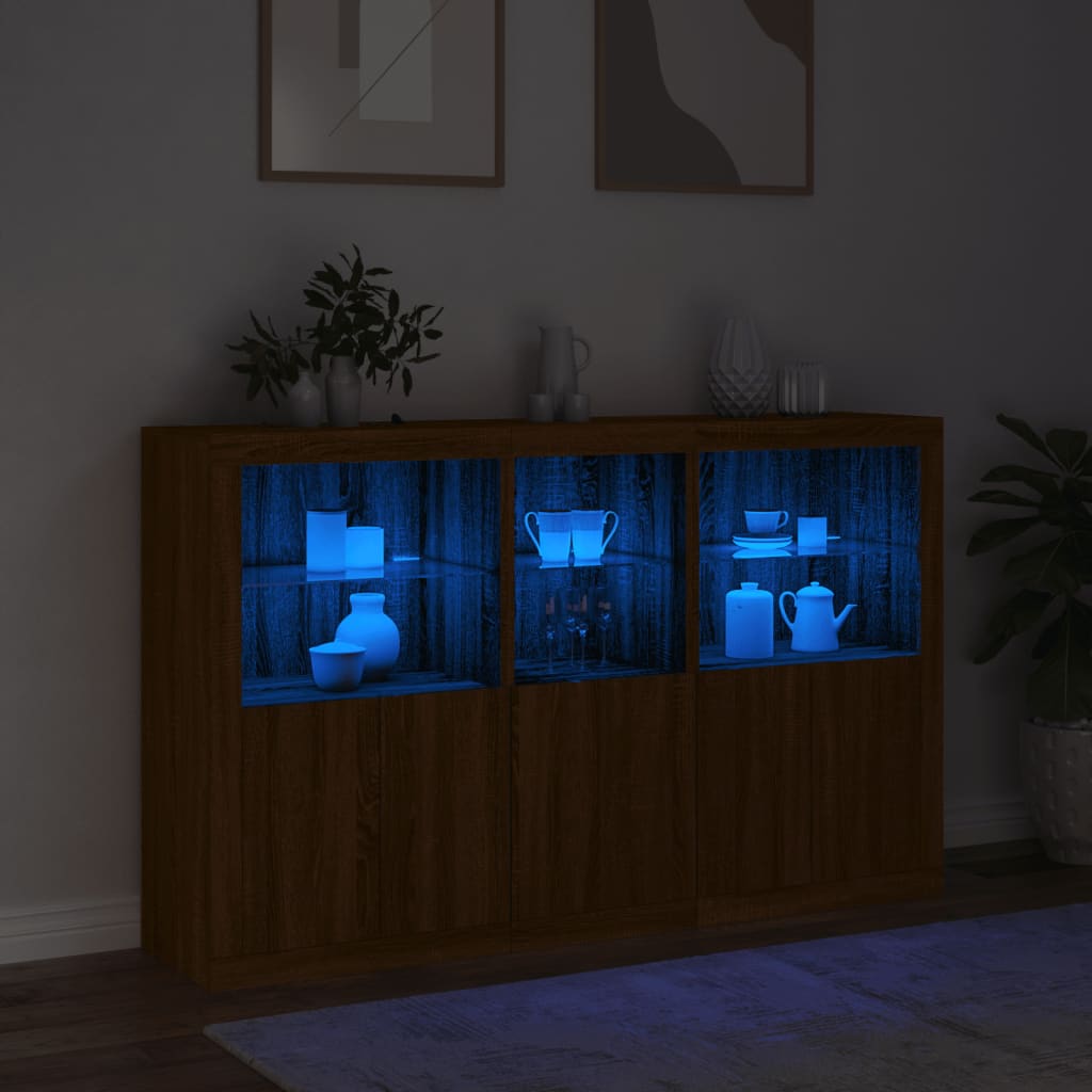 Dressoir met LED-verlichting 162x37x100 cm