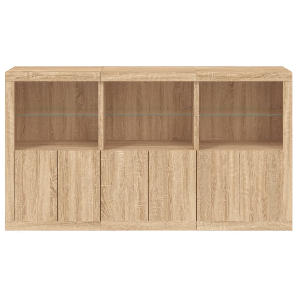 Dressoir met LED-verlichting 181,5x37x100 cm