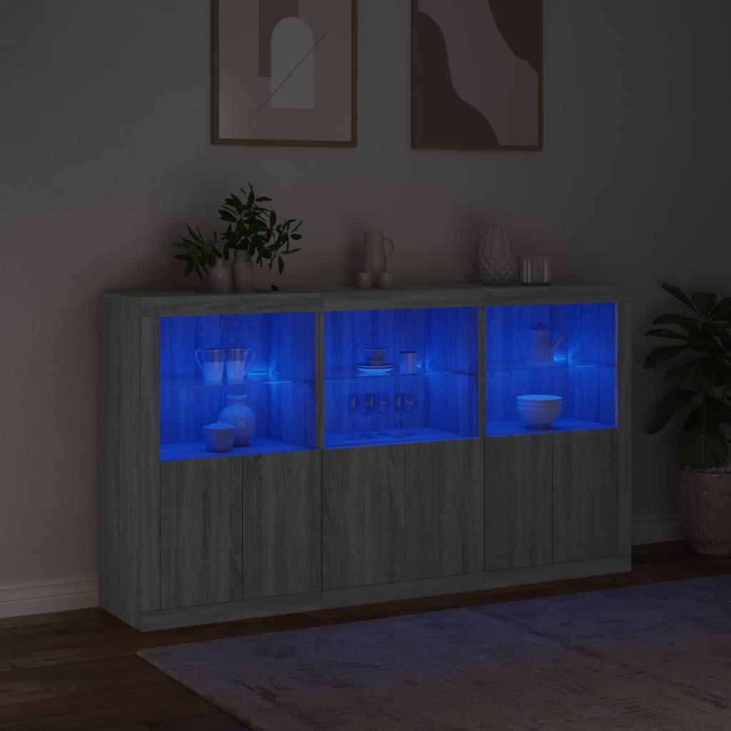 Dressoir met LED-verlichting 181,5x37x100 cm