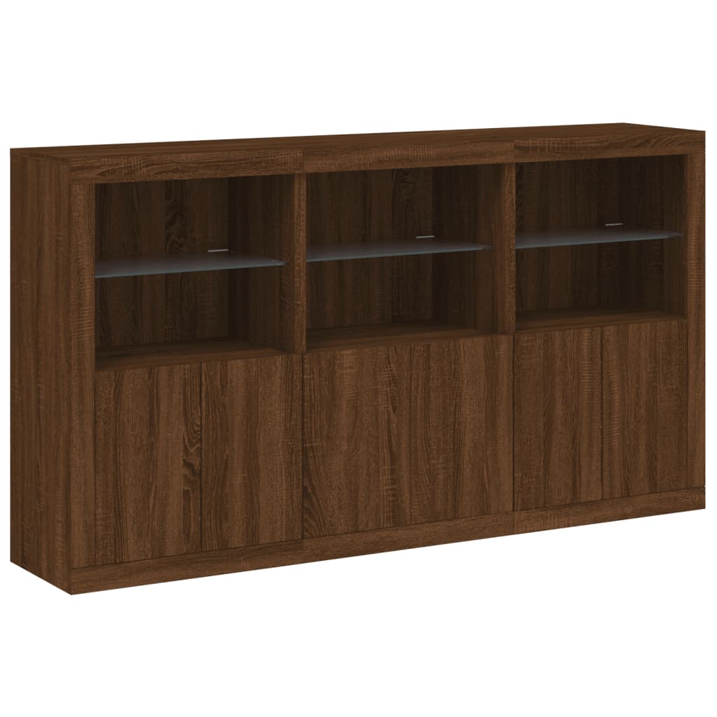 Dressoir met LED-verlichting 181,5x37x100 cm