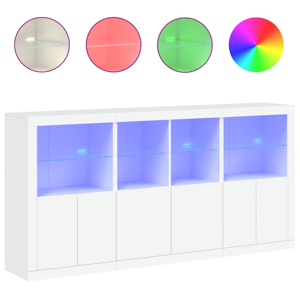 Dressoir met LED-verlichting 202x37x100 cm eikenkleurig