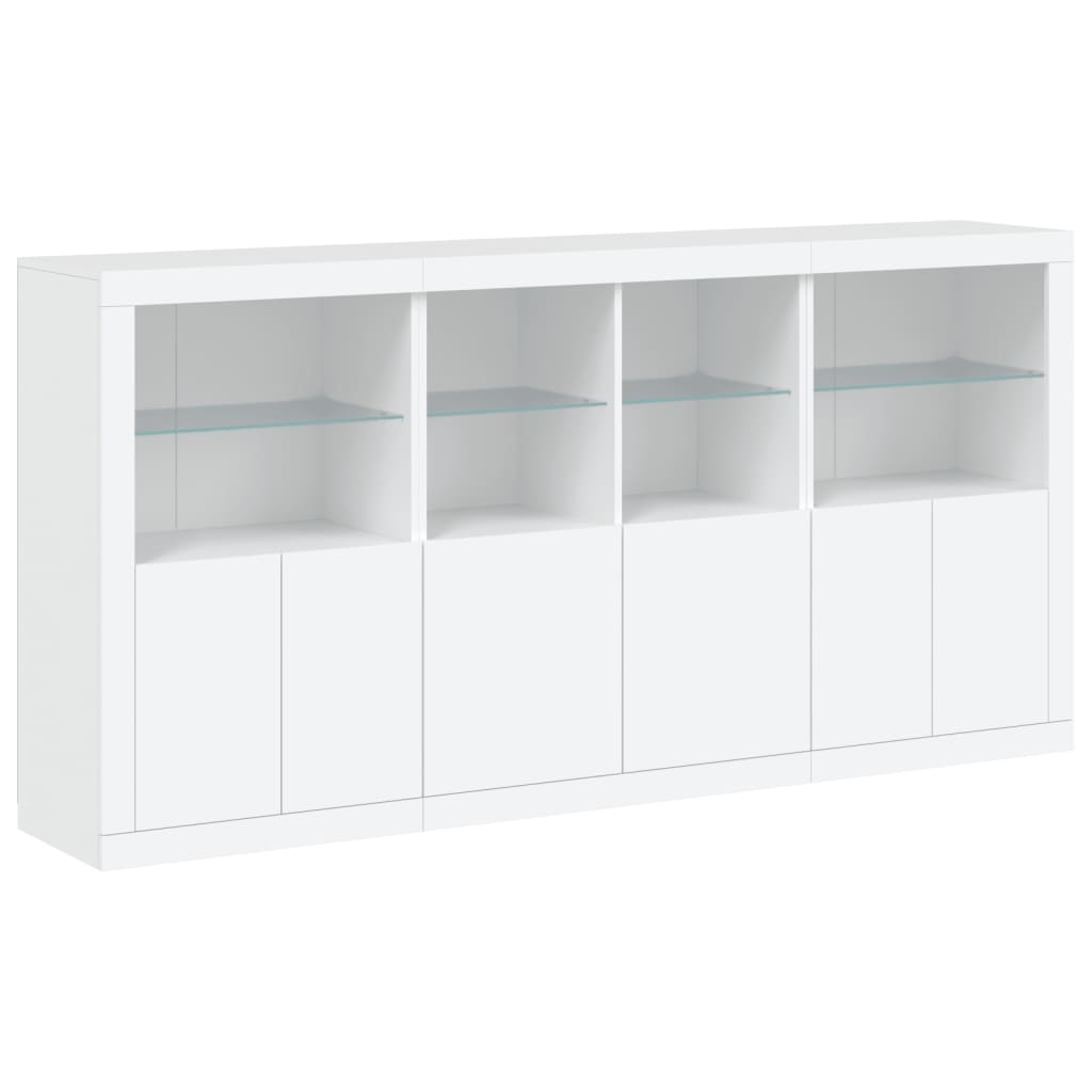 Dressoir met LED-verlichting 202x37x100 cm eikenkleurig