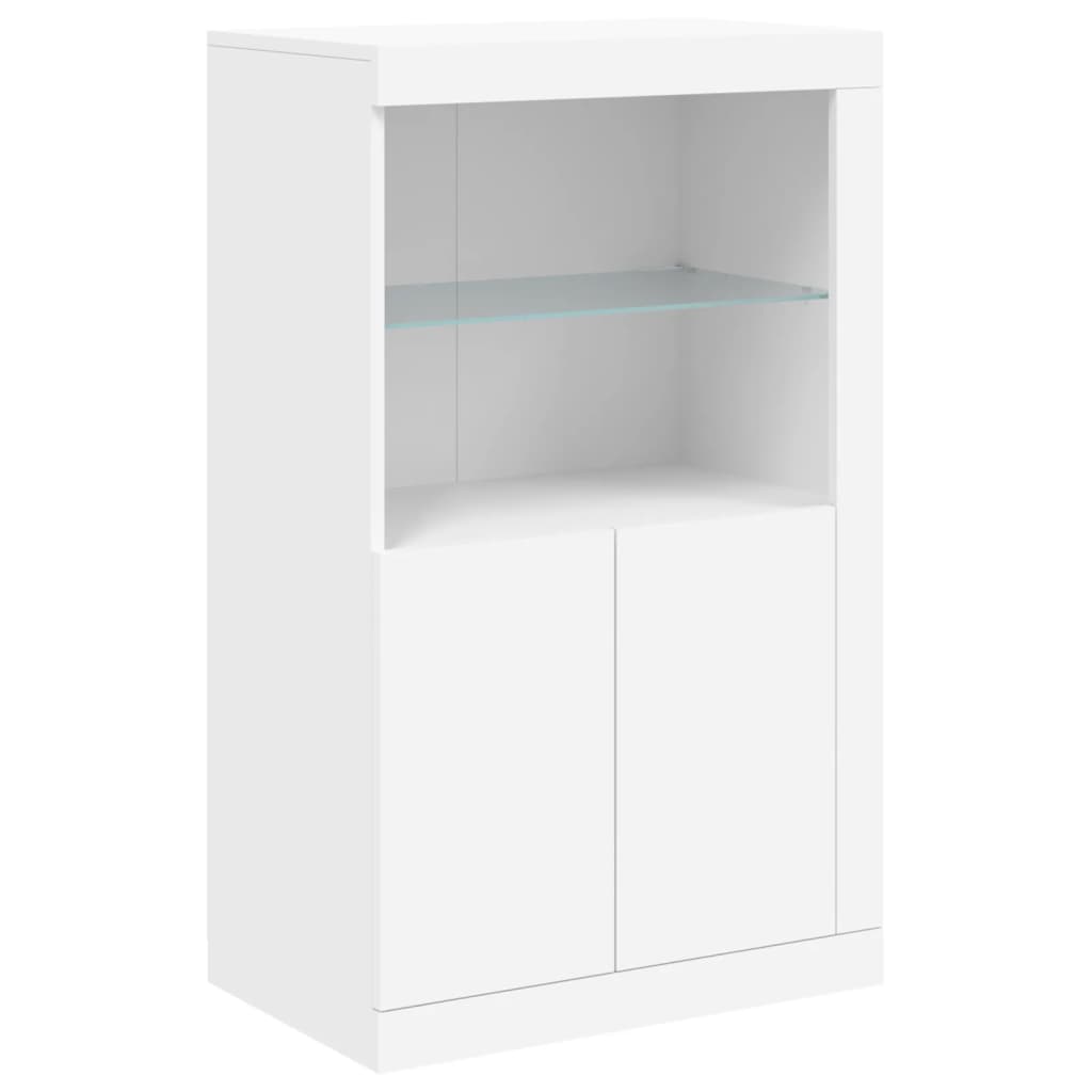 Dressoir met LED-verlichting 202x37x100 cm eikenkleurig