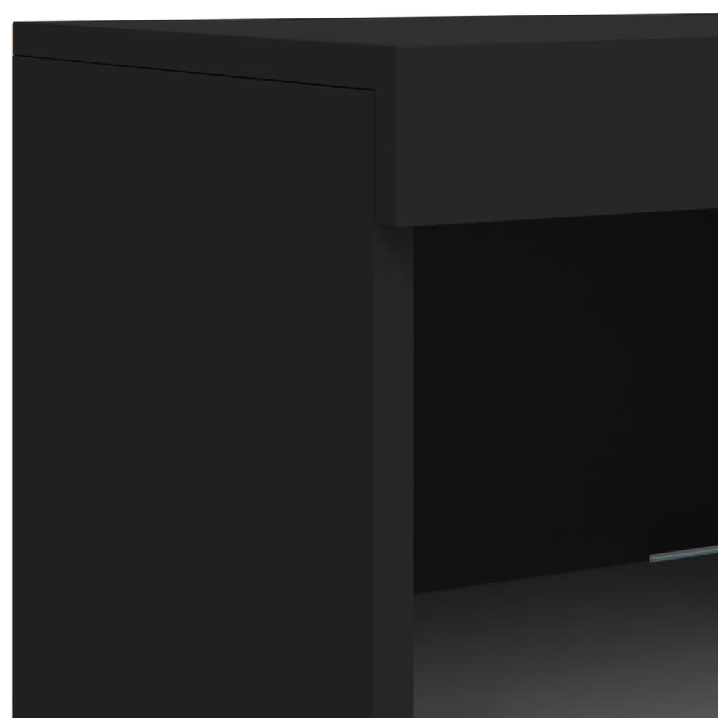 Dressoir met LED-verlichting 202x37x100 cm eikenkleurig