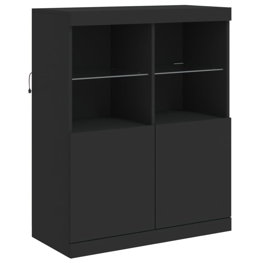 Dressoir met LED-verlichting 202x37x100 cm eikenkleurig