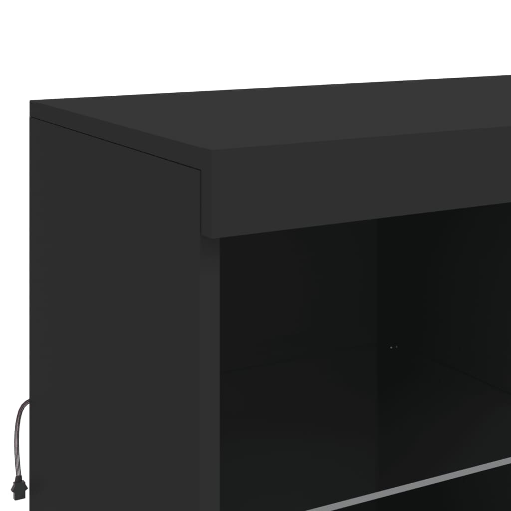 Dressoir met LED-verlichting 202x37x100 cm eikenkleurig