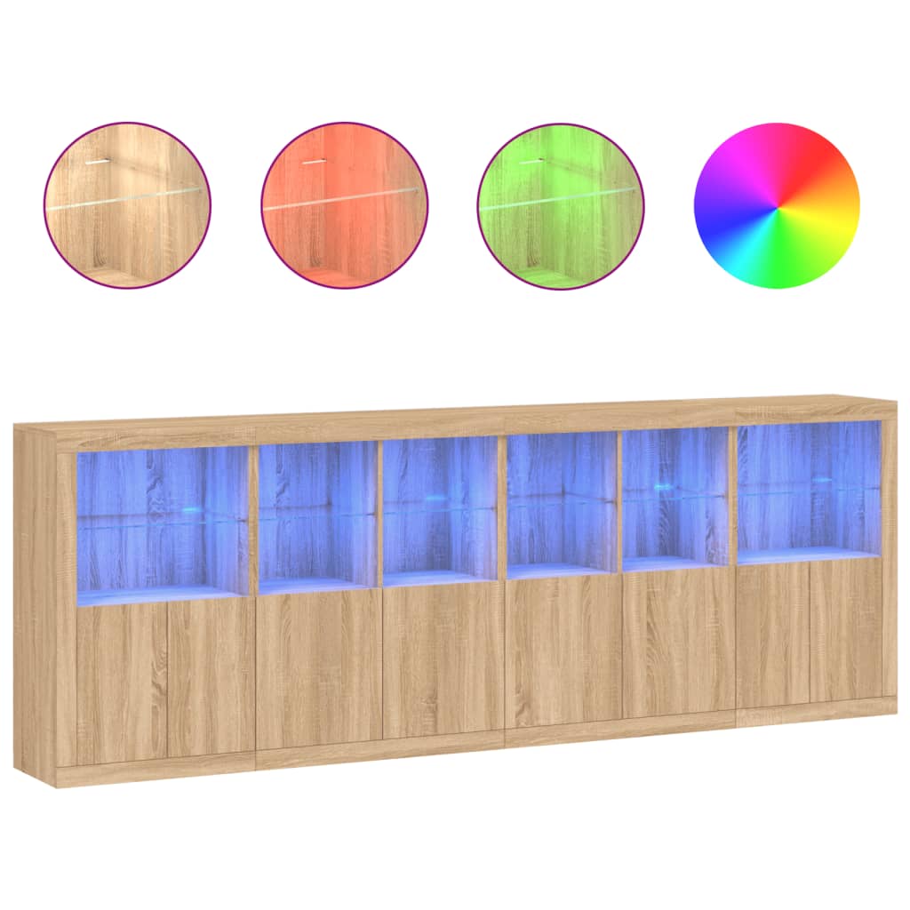 Dressoir met LED-verlichting 283x37x100 cm