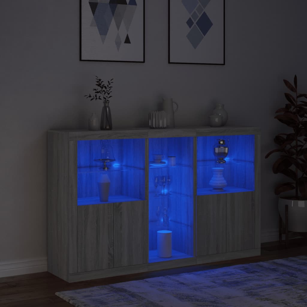 Dressoir met LED-verlichting 162x37x100 cm