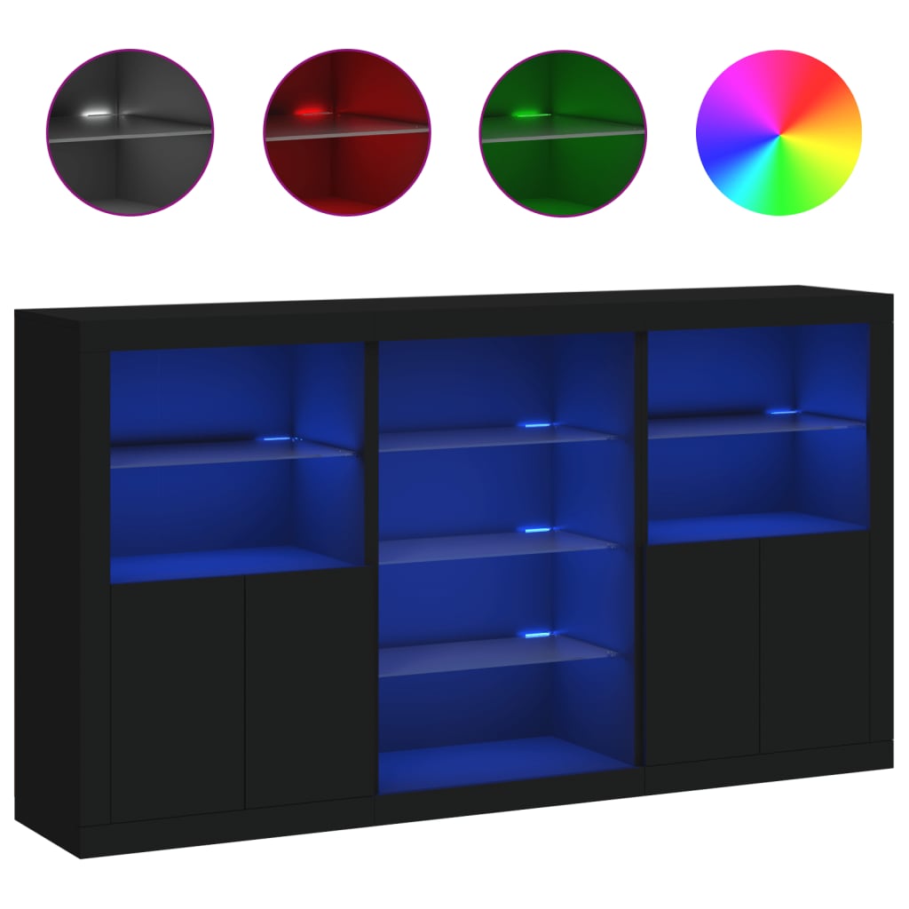 Dressoir met LED-verlichting 181,5x37x100 cm