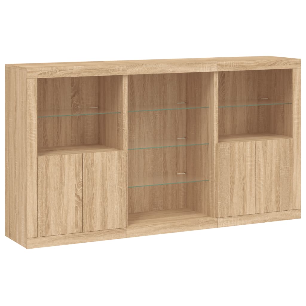 Dressoir met LED-verlichting 181,5x37x100 cm