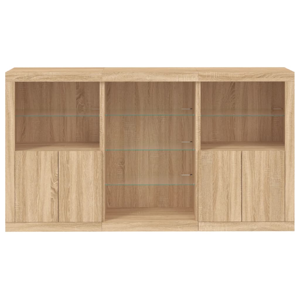 Dressoir met LED-verlichting 181,5x37x100 cm