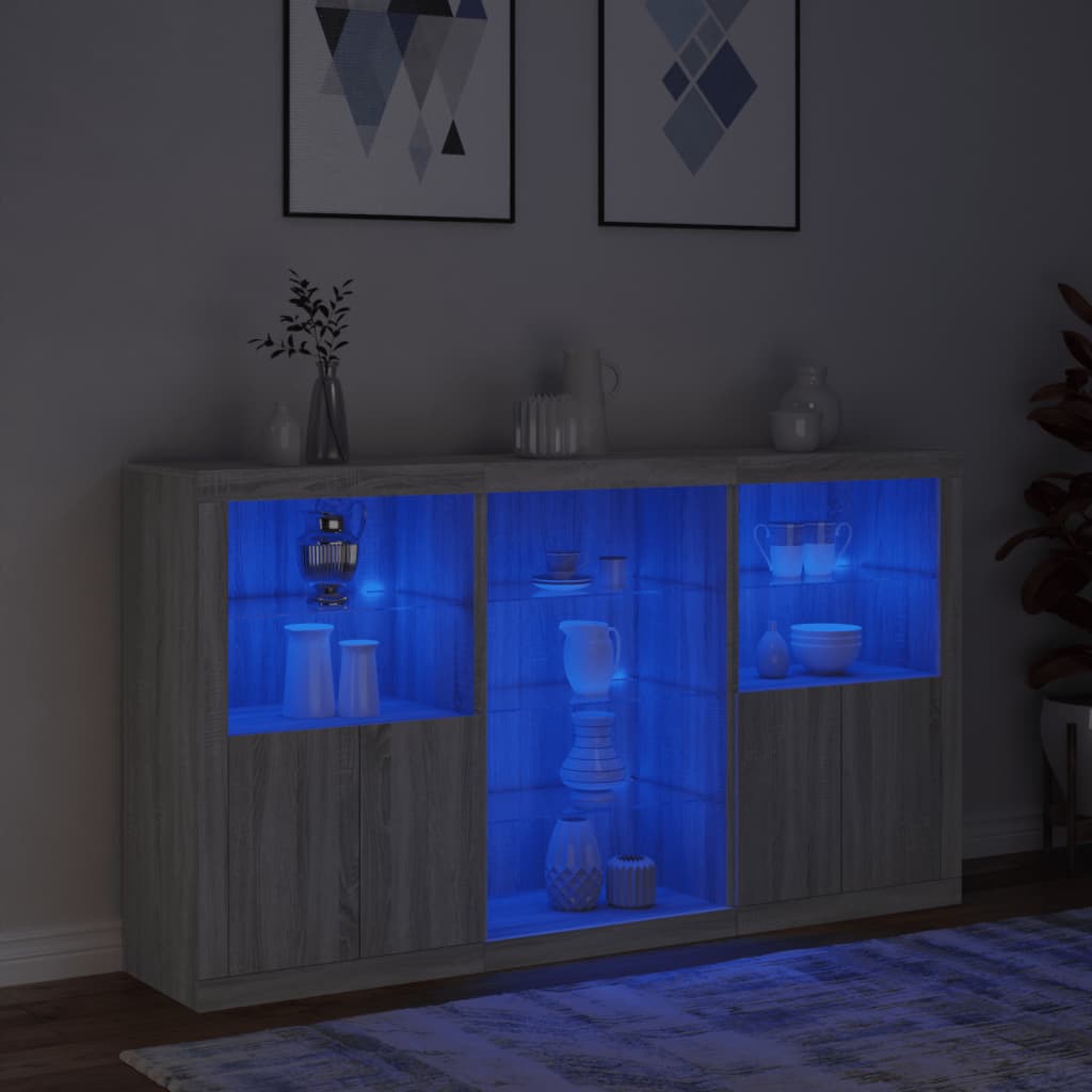 Dressoir met LED-verlichting 181,5x37x100 cm