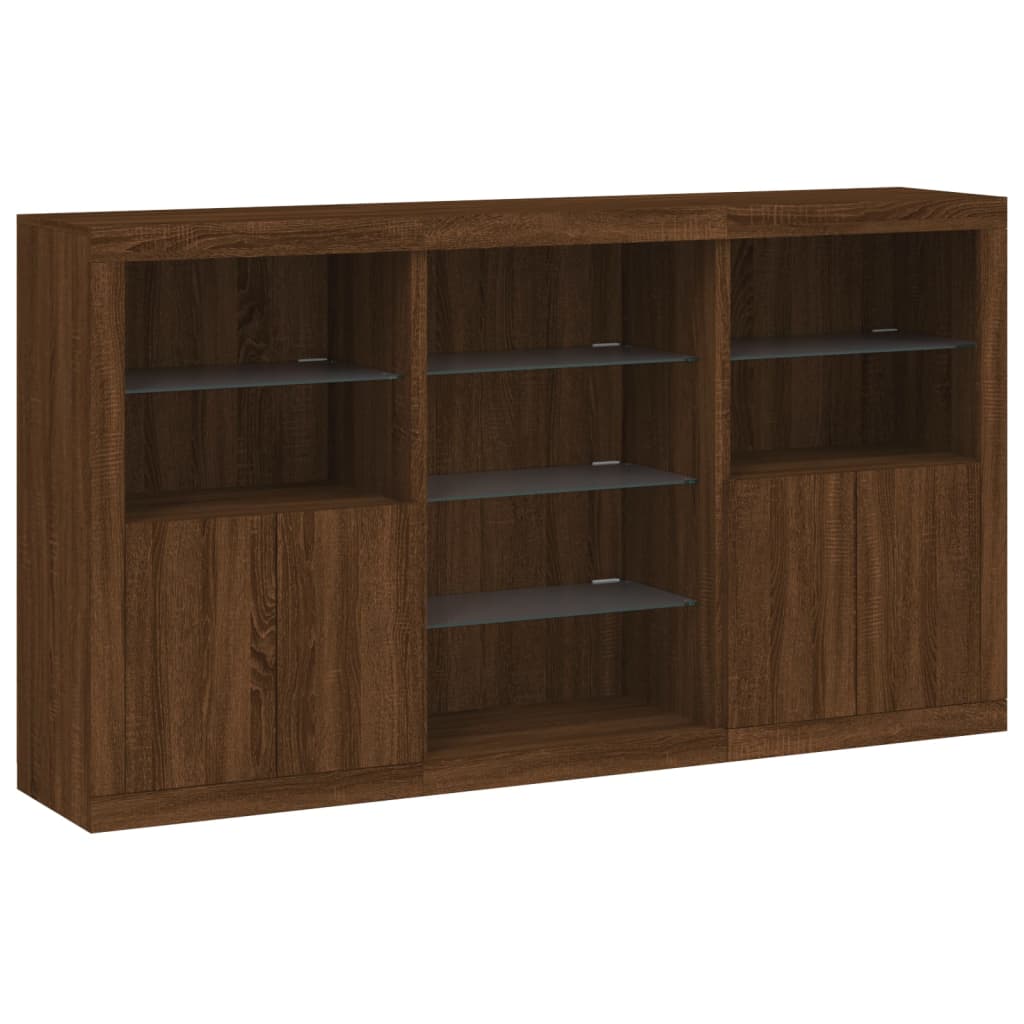 Dressoir met LED-verlichting 181,5x37x100 cm