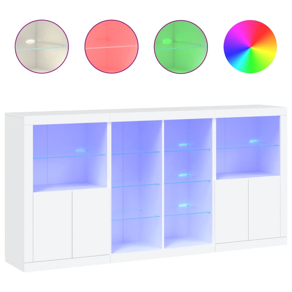 Dressoir met LED-verlichting 202x37x100 cm eikenkleurig