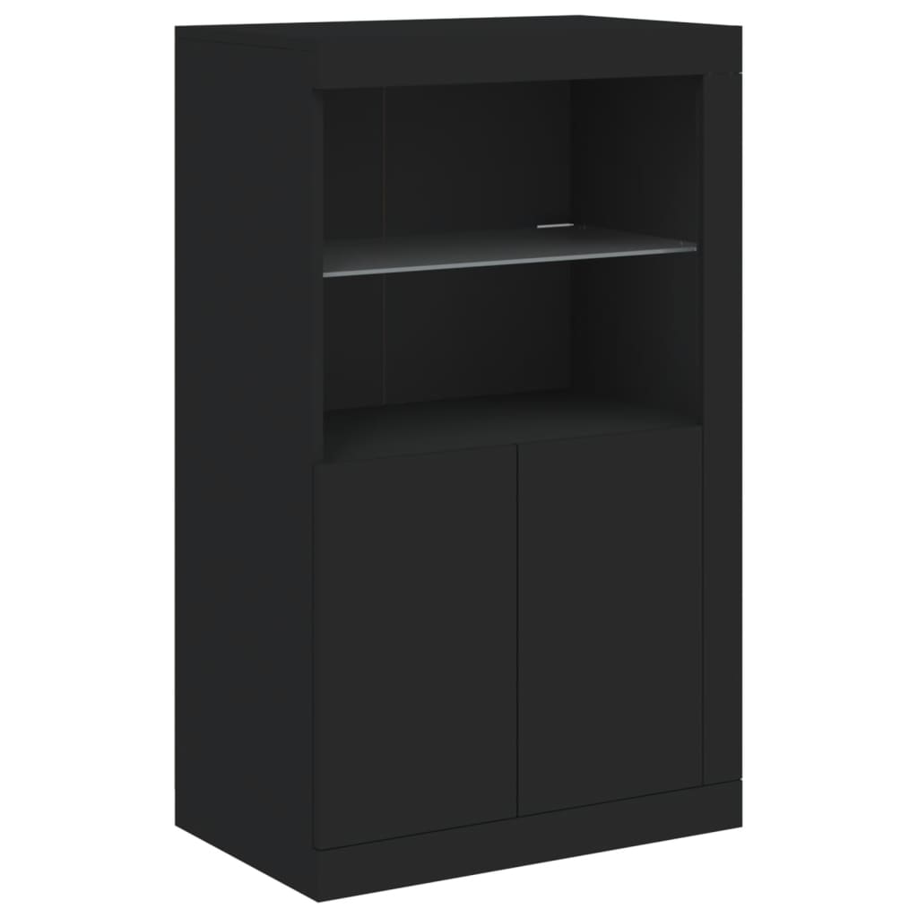 Dressoir met LED-verlichting 202x37x100 cm eikenkleurig