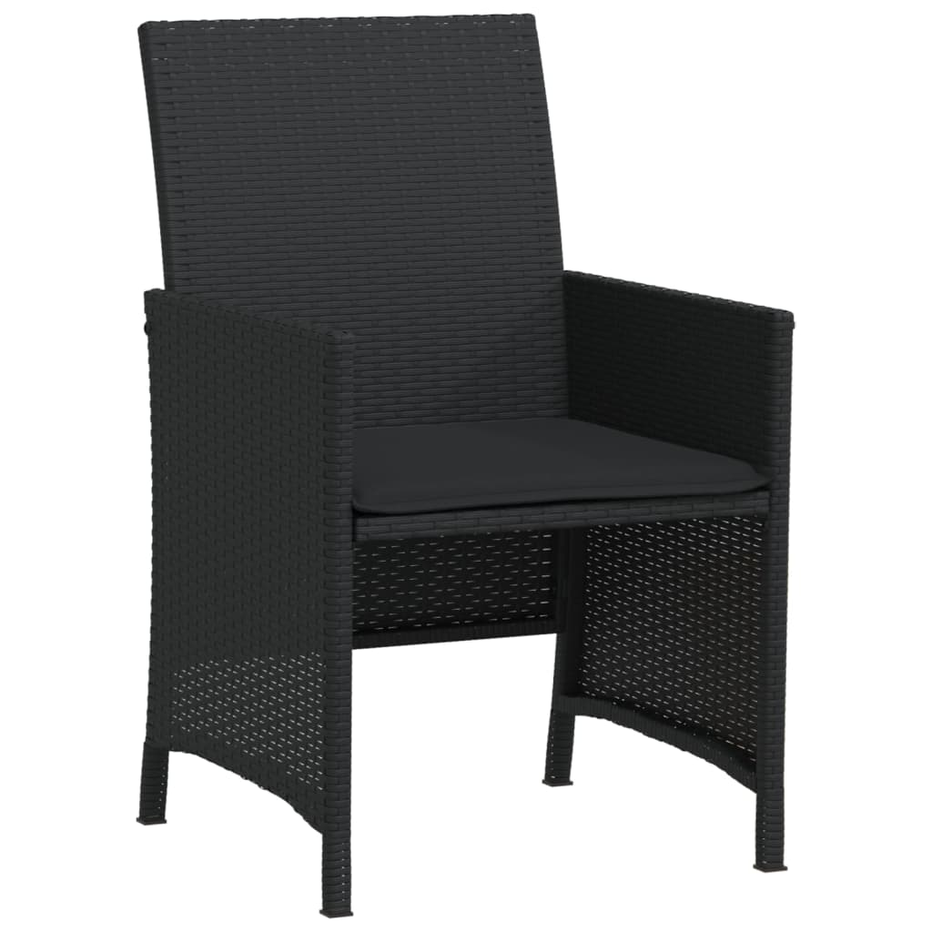 3-delige Bistroset met kussens poly rattan