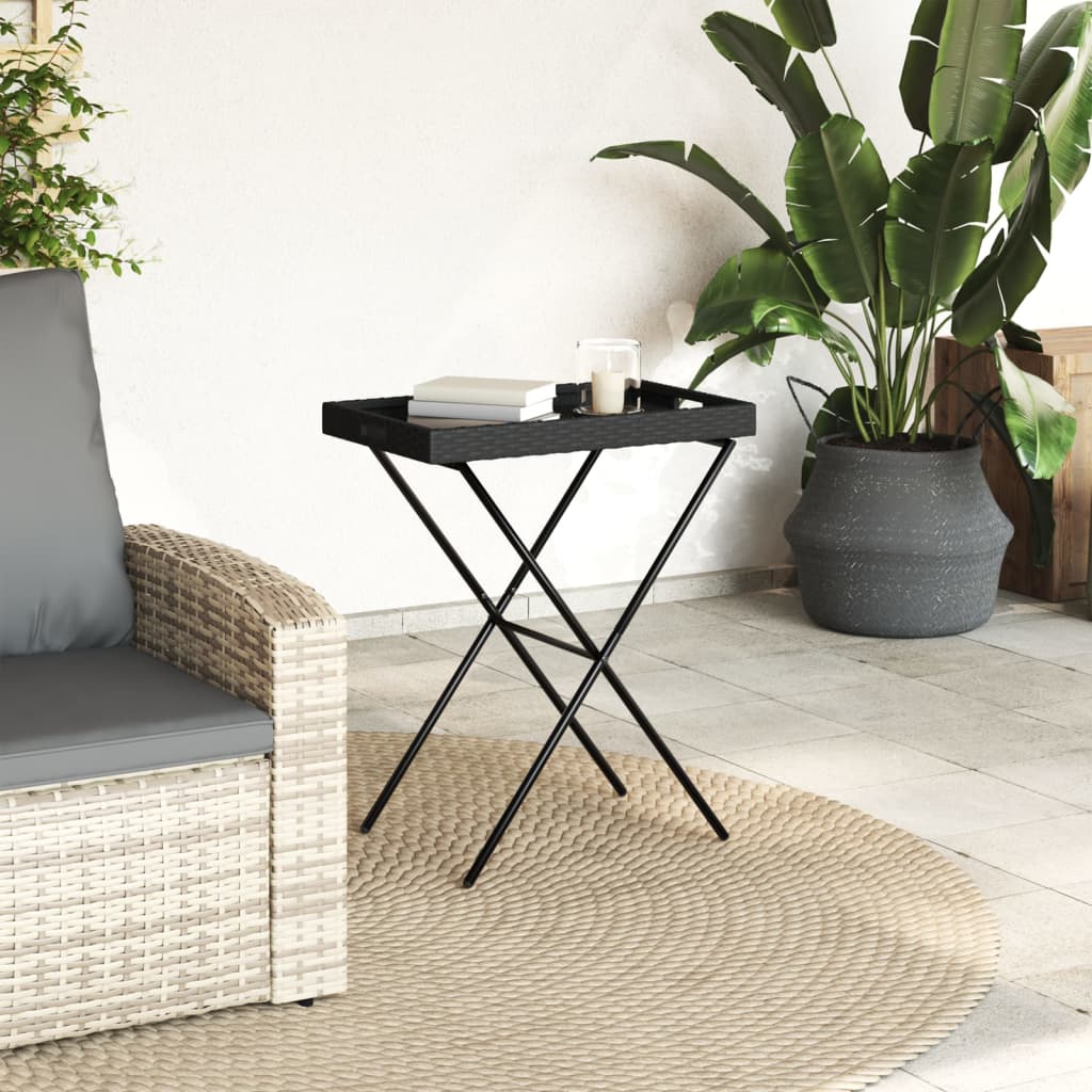 Dienbladtafel inklapbaar 65x40x75 cm poly rattan