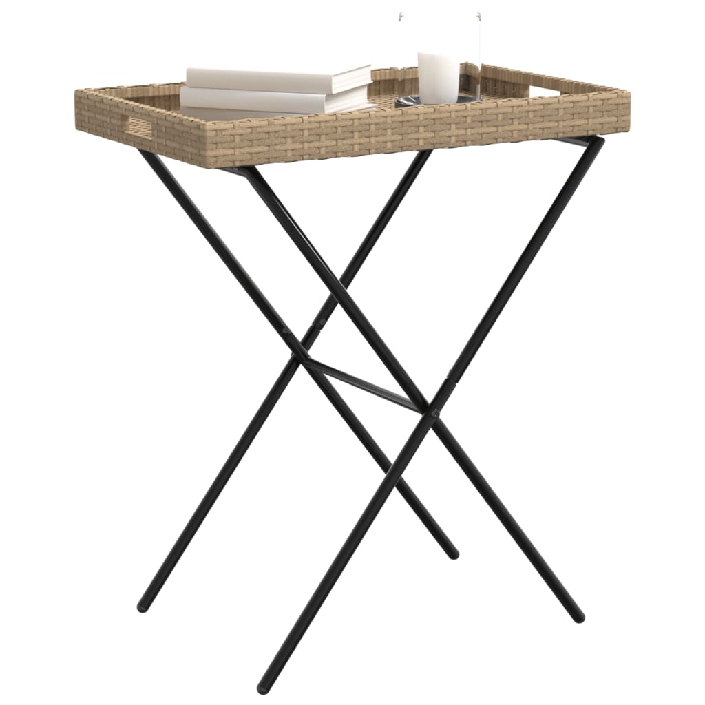 Dienbladtafel inklapbaar 65x40x75 cm poly rattan