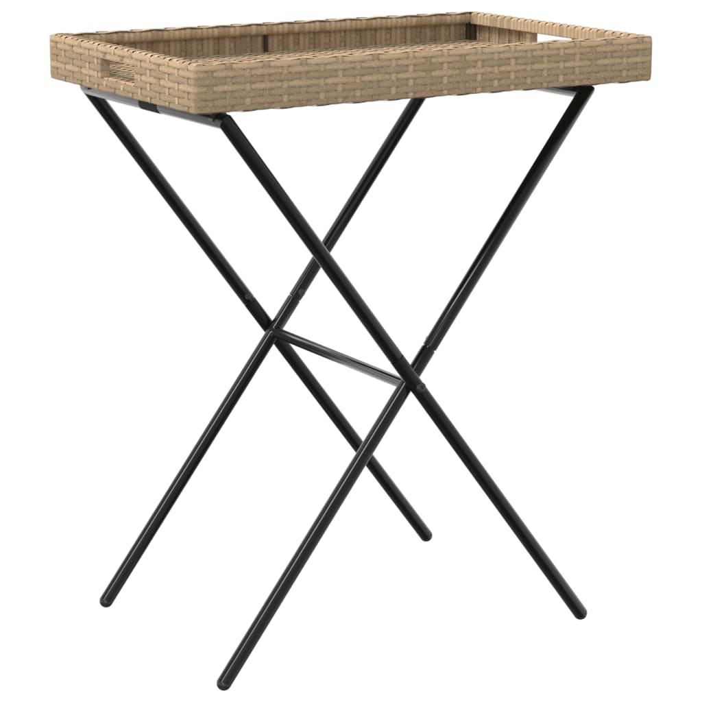 Dienbladtafel inklapbaar 65x40x75 cm poly rattan