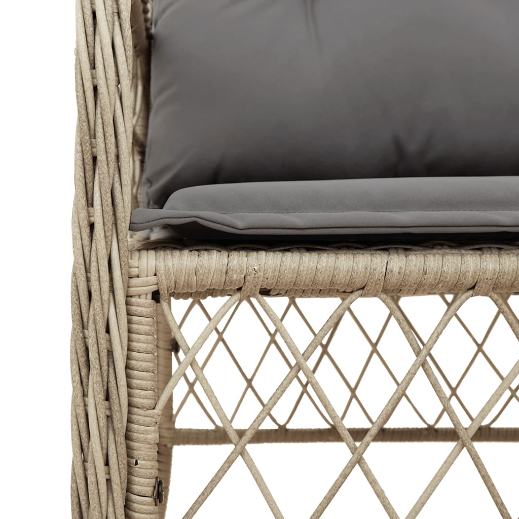 Tuinstoelen 2 st met kussens poly rattan