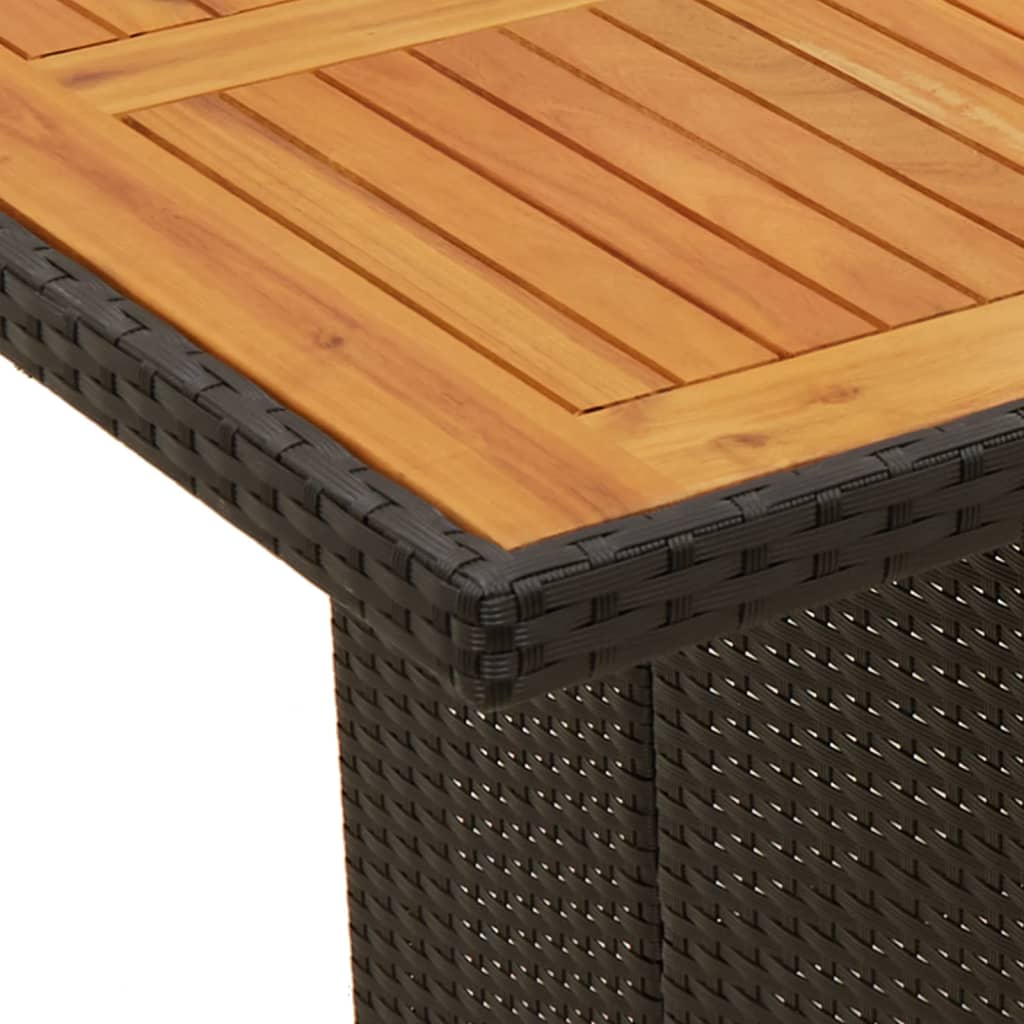 Tuintafel met glazen blad 190x80x74 cm poly rattan