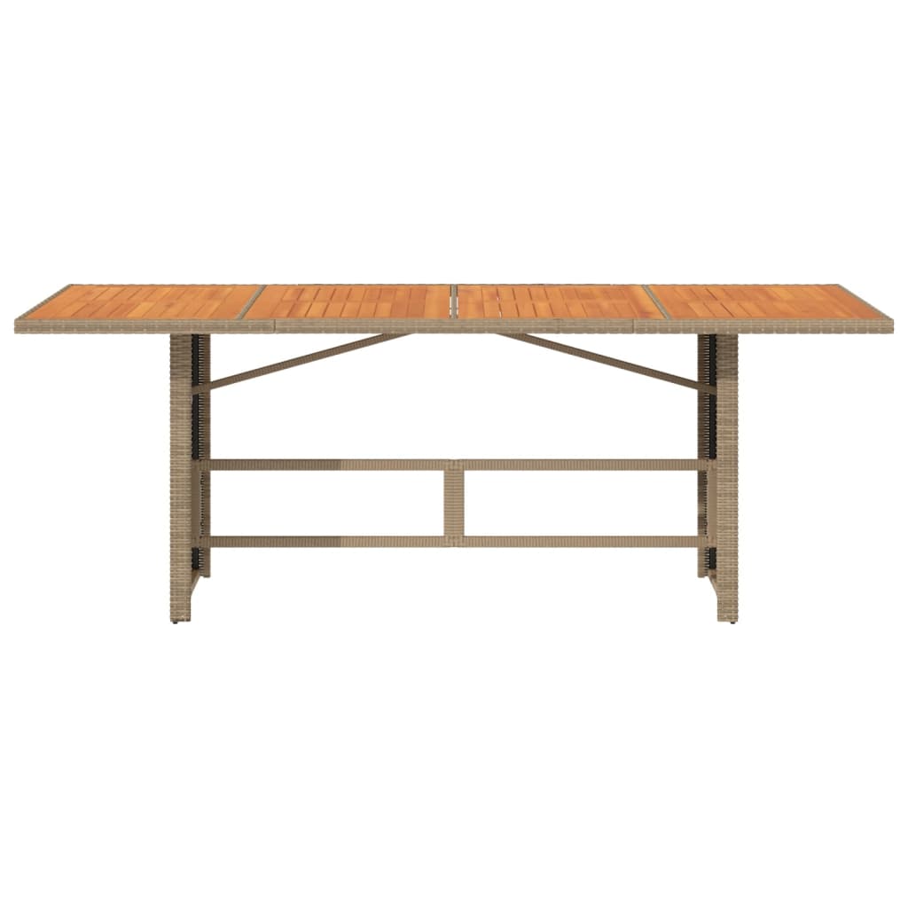 Tuintafel met glazen blad 190x80x74 cm poly rattan