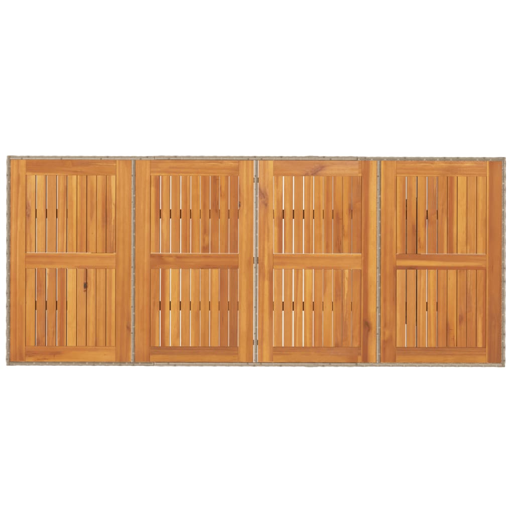 Tuintafel met glazen blad 190x80x74 cm poly rattan