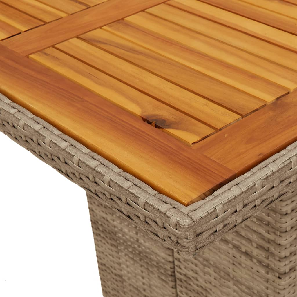 Tuintafel met glazen blad 190x80x74 cm poly rattan