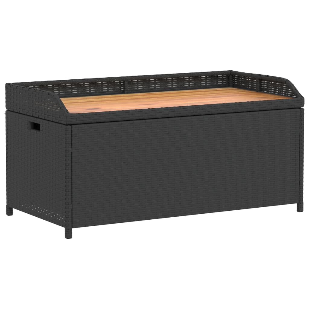 Opbergbank 100x50x52 cm poly rattan en acaciahout